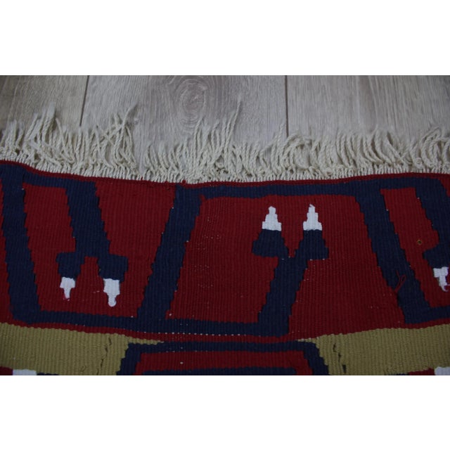 Red 1970s Mid-Century Modern Style Geometric Desing Handmade Kilim Rug For Sale - Image 8 of 12
