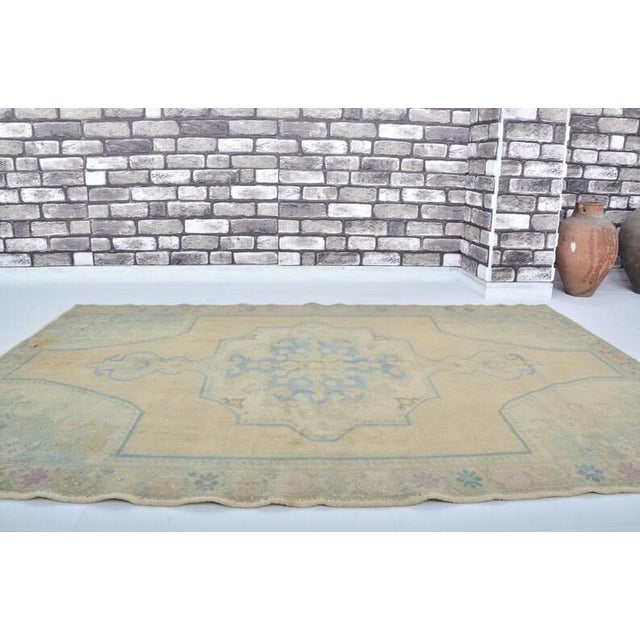 1960s Oushak Handknotted Wool Carpet For Sale - Image 5 of 10