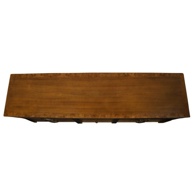 American of Martinsville Banded Walnut British Imperial 80" Triple Dresser 6106-2 For Sale - Image 9 of 12