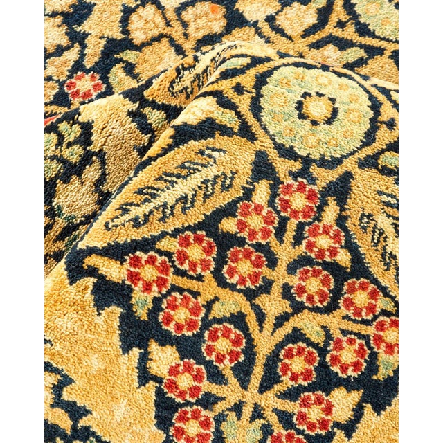 Textile Vintage Moroccan Hand Knotted Wool Area Rug, Navy Blue - 8'0" X 9'10" For Sale - Image 7 of 9