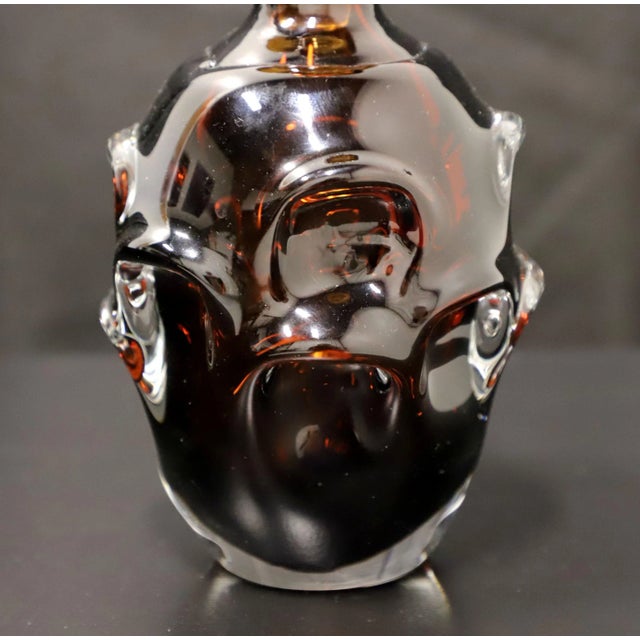 Amber Mid 20th Century Decanter Set With Cordial Glasses - 9 Pieces For Sale - Image 8 of 12