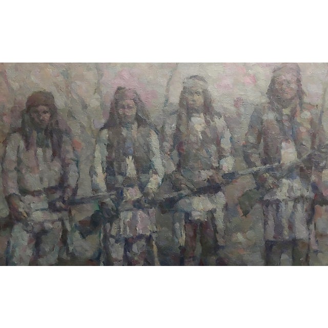 American Stevan Kissel " Group of Apache Scouts u.s. Army 1866–1914" Oil Painting For Sale - Image 3 of 8