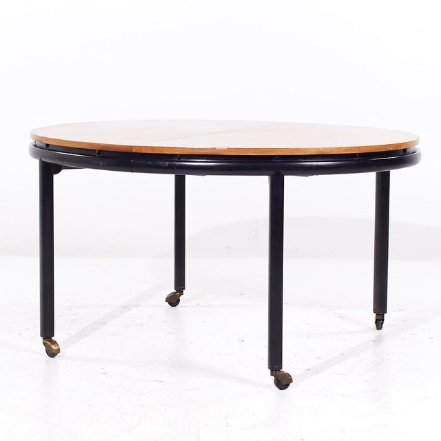 Mid-Century Modern Michael Taylor for Baker Mid Century Expanding Dining Table With 2 Leaves For Sale - Image 3 of 10