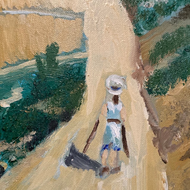 Mid-Century Modern Figural Expressionist Desert Trail Landscape Painting - Framed For Sale - Image 4 of 12