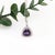 Modern Amethyst Pendant With Natural Diamond Accents: Solid 14k Gold, Trillion 9mm For Sale - Image 3 of 8