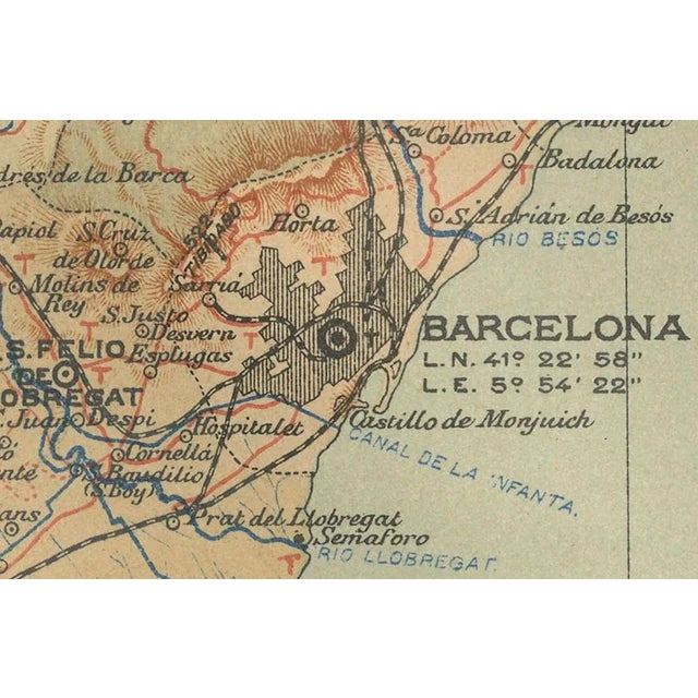 Cartographic Portrait of Barcelona, 1901 For Sale - Image 3 of 7