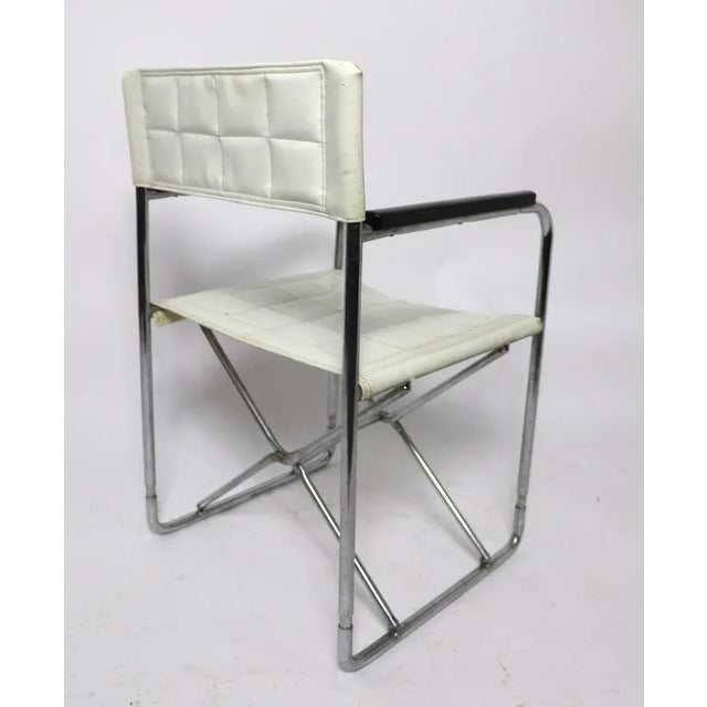 Folding Chrome Frame Directors Chair For Sale - Image 9 of 13