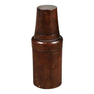 Late 19th Century French Treenware Bottle With Conic Lid Serving as a Cup For Sale