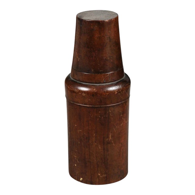 Late 19th Century French Treenware Bottle With Conic Lid Serving as a Cup For Sale