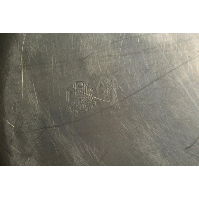 1900's Pewter Jugendstil Plate With Handles / Serving Dish GSK Fein Zinn For Sale - Image 10 of 11