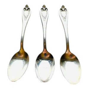 1940's Rogers Bros Silver Plate "Old Colony" Pattern Tea Spoons- Set of 3