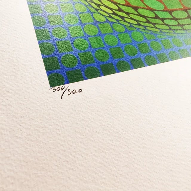 After Victor Vasarely, Op Art Composition, 1970s, Lithograph For Sale - Image 4 of 8