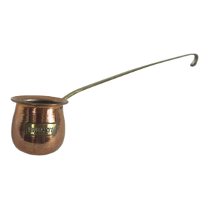 Vintage Small Country Kitchen Farmhouse Brass Handle Brandy Alcohol Copper Liquor Ladle