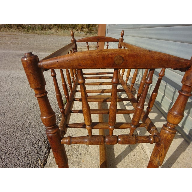 Antique Brown Cradle in Walnut For Sale - Image 12 of 14
