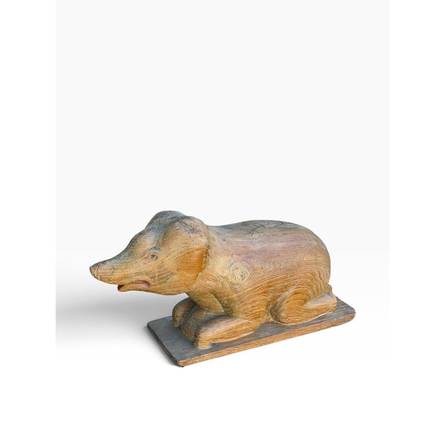 Antique Folk Art Pig Sculpture For Sale - Image 4 of 6