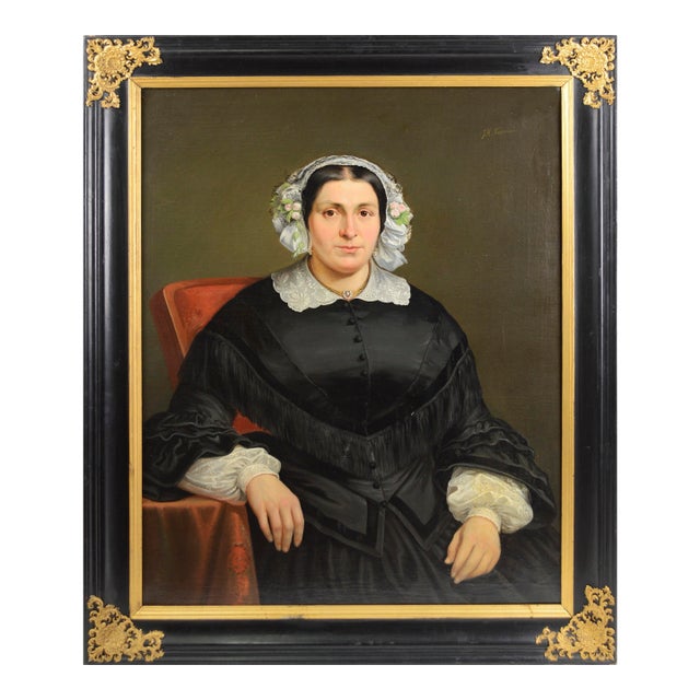 Portrait of Gerardina Van Osch by Dutch Artist Johan Hendrik Neuman For Sale