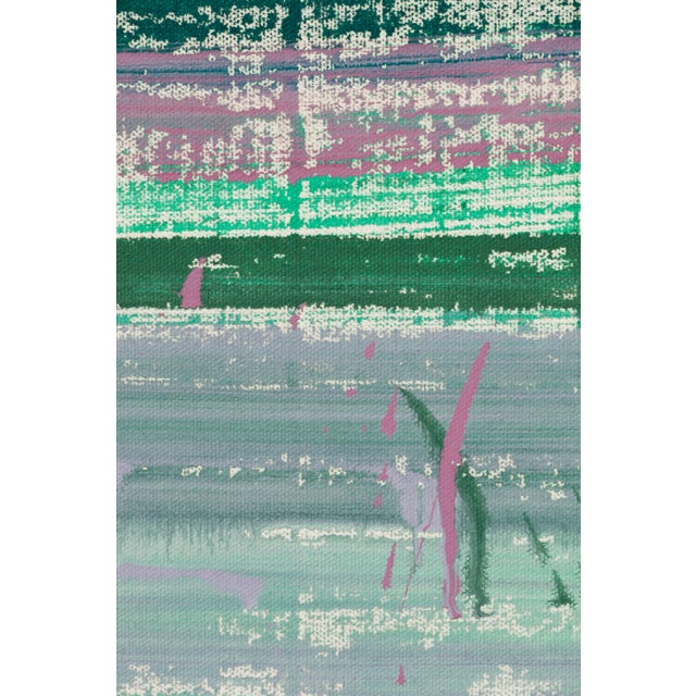 2020s "Resetting Myself Again by Doing Absolutely Nothing / Lilac Green" Large Abstract Acrylic Painting by Simon Findlay For Sale - Image 5 of 12