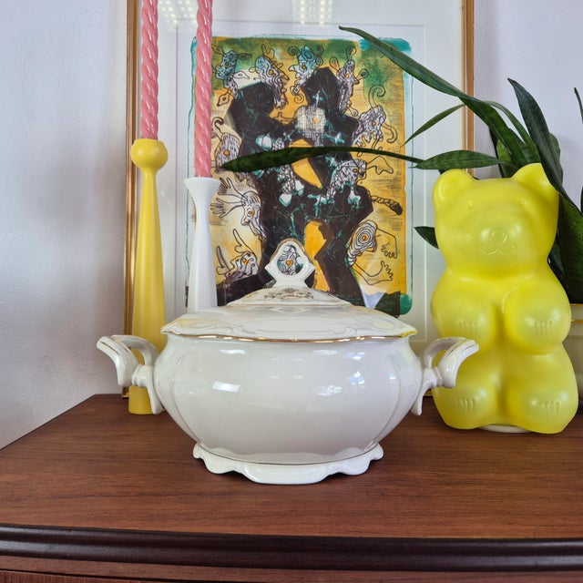 Porcelain Soup Tureen by Bareuther, Germany, 1960s Dimensions: Height – 20 cm Diameter – 23 cm Condition – Very good, with...