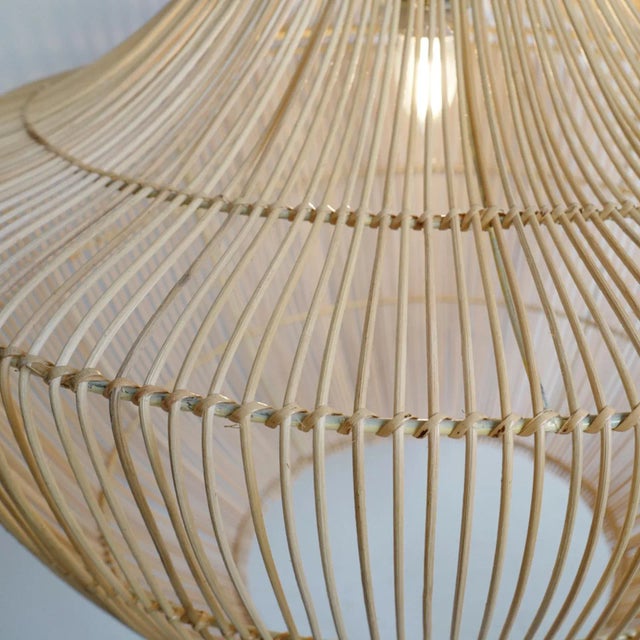 Jeanie Raw Rattan Lantern For Sale - Image 4 of 6