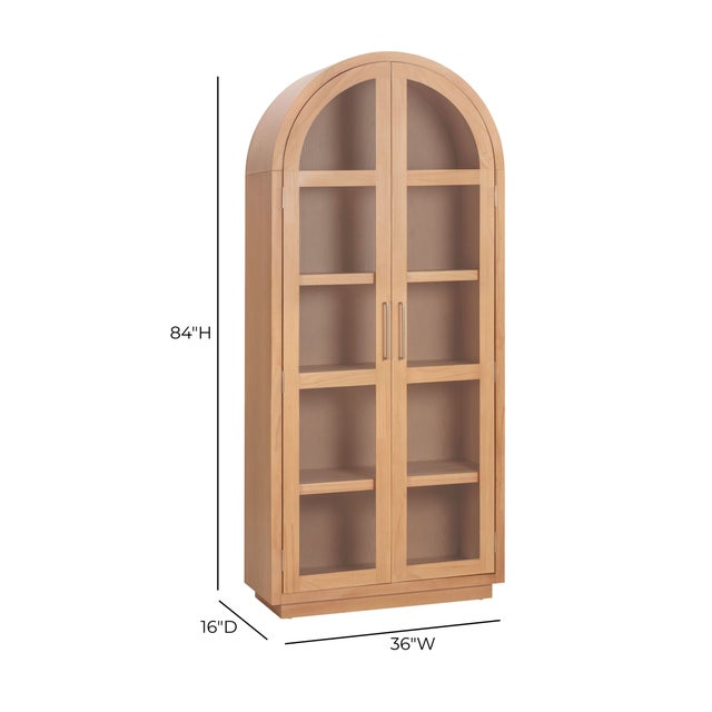 Marlow Natural Wood Display Cabinet For Sale - Image 9 of 9