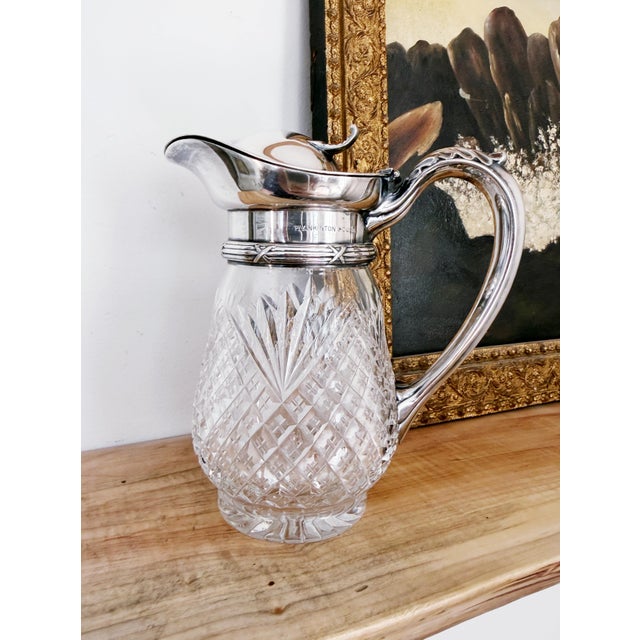 1906 Silver Plate & Cut Glass Syrup Pitcher From the Plankinton House in Milwaukee For Sale - Image 9 of 11