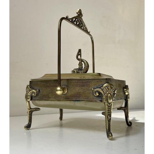 Gold Victorian Sardine Box in Brass and Glass, 19th Century For Sale - Image 8 of 9