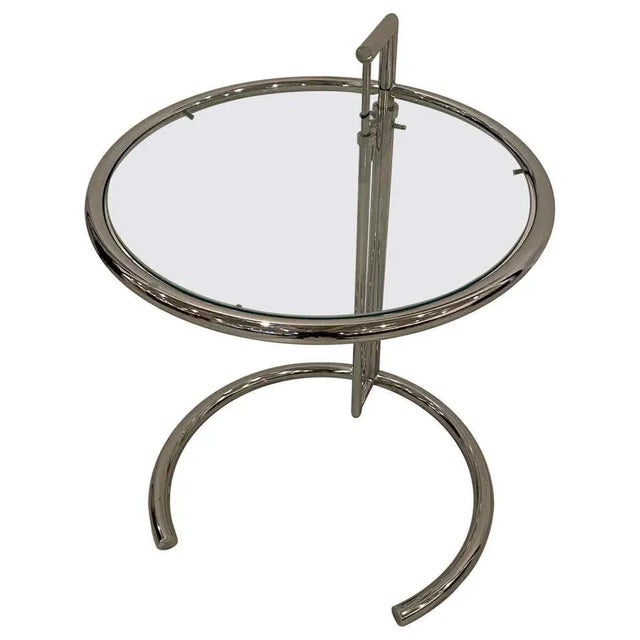 Chrome Mid-Century Modern Chrome and Glass Adjustable Table For Sale - Image 8 of 8