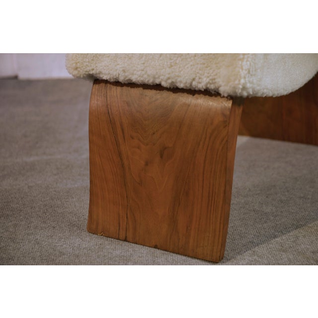 Wood Art Deco Walnut Stool, 1940s For Sale - Image 7 of 10
