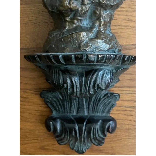 Vintage Pair of Bronze Looks Like Conquistadors Statue Sculpture Wall For Sale - Image 9 of 11