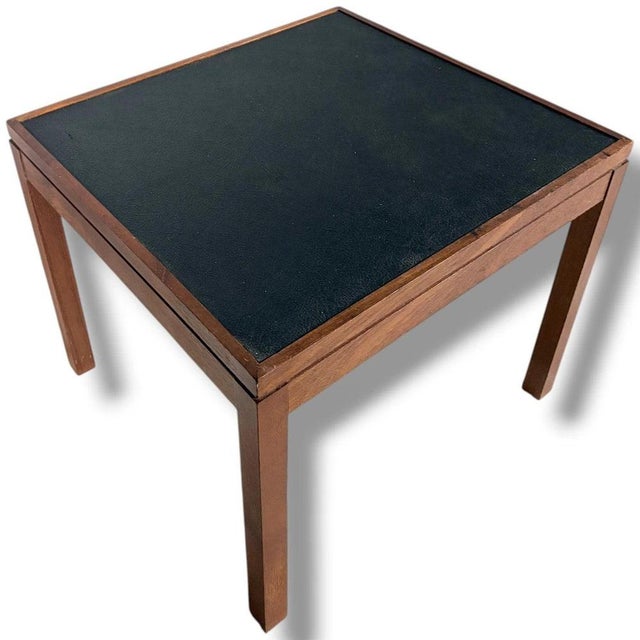 Mid-Century Modern Side Table with Black Inset Top For Sale - Image 4 of 9