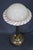 Brass Table Lamp with Wooden Base and Glass Shade, 1940s For Sale - Image 3 of 9