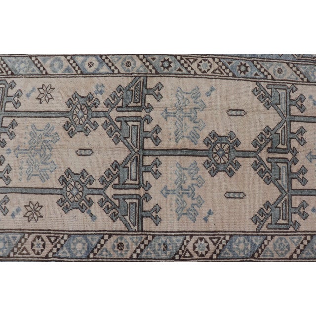 Vintage Turkish Oushak Rug With Warm Earth Tones and Geometric Patterns 4'1 X 6'9 For Sale In Atlanta - Image 6 of 10