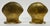 Vintage pair of brass bookends with clam shell motif. Lovely patina.