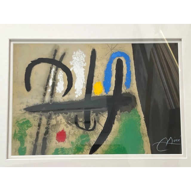 Surrealism Joan Miro Cartones 1965 Original Color Lithograph Hand Signed Mourlot Paris, Coa 1965 For Sale - Image 3 of 11