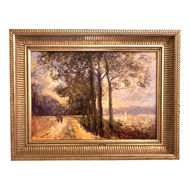 Paul Flaubert, Landscape with Trees, Oil on Panel, 1950s For Sale