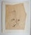 Mid 20th century pen and ink on tan paper modernist portrait study of face. Unsigned. Unframed, mounted on cardstock...