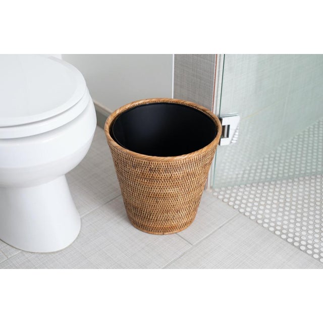 It is important to decorate your home with soul and personality. This round tapered waste basket with metal liner will...