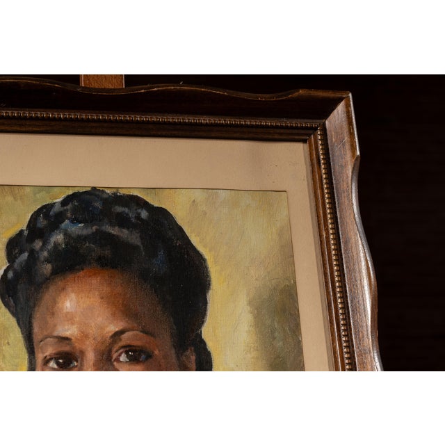 Realism Vintage Female Studio Portrait Brisbine Oil Painting, Signed - Framed For Sale - Image 3 of 7