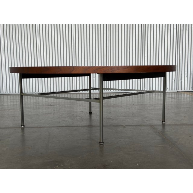 1950s George Nelson for Herman Miller Coffee Table - Model 5756 - Walnut + Aluminum For Sale - Image 12 of 12