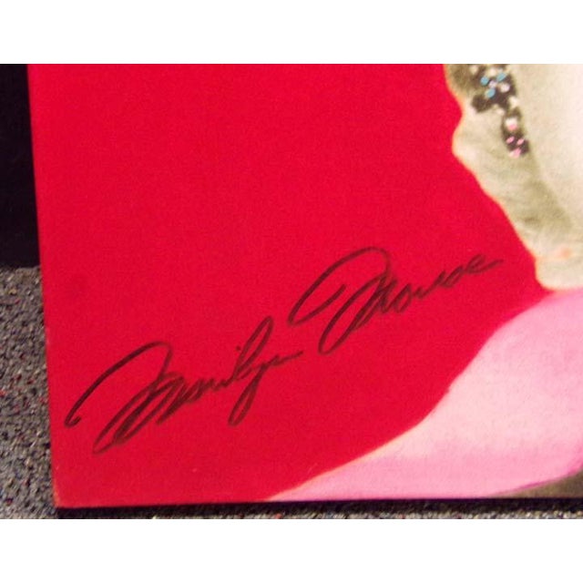 Steve Kaufman Steve Kaufman "Marilyn Monroe" Serigraph on Canvas Hand Signed# Red Canvas For Sale - Image 4 of 4