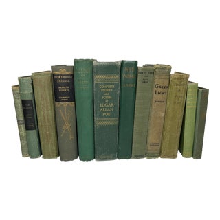 Green Vintage Book Set - 12 Pieces For Sale