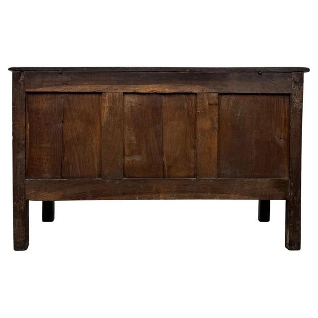 Brown Antique English Georgian Oak Chest, 1900s For Sale - Image 8 of 11