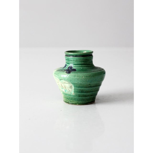 Vintage Green Art Pottery Bud Vase For Sale - Image 6 of 9