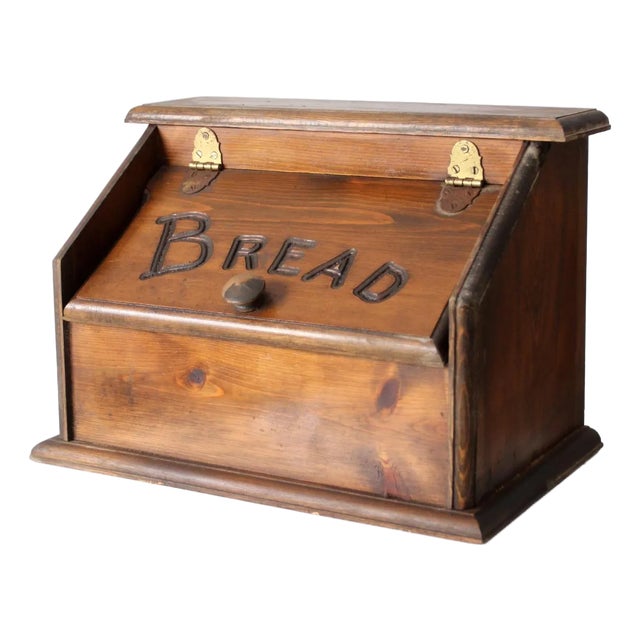 Vintage Wooden Bread Box For Sale