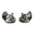 Vintage Ceramic Turkey Salt & Pepper Shakers With Metallic Silver Finish - A Pair For Sale