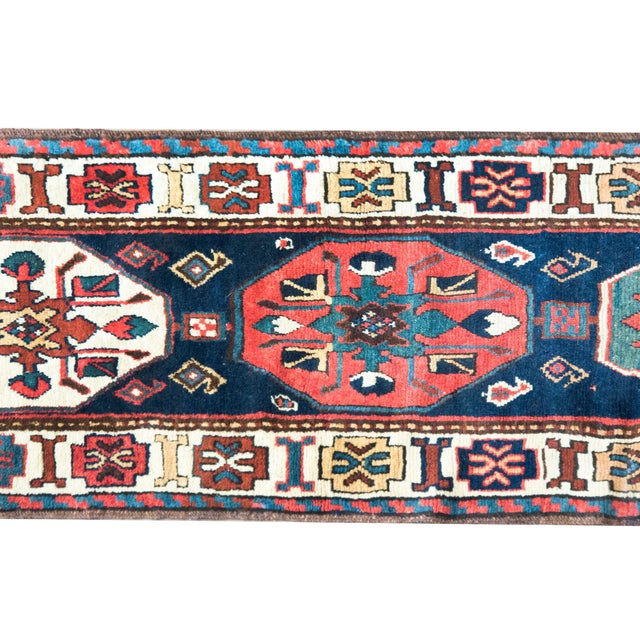Navy Blue Early 20th Century Persian Kuba Runner For Sale - Image 8 of 16