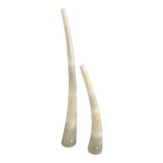 Vintage Made in Spain Modernist Objects With Appearance of Horn by Luisa Robinson - A Pair For Sale