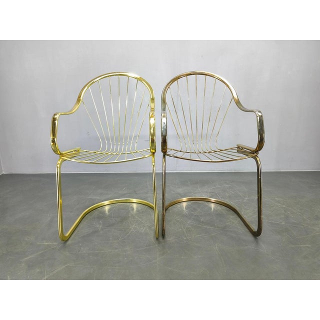 1970s Brass Dining Chairs by Gastone Rinaldi for Rima, Italy, 1970s, Set of 5 For Sale - Image 5 of 18