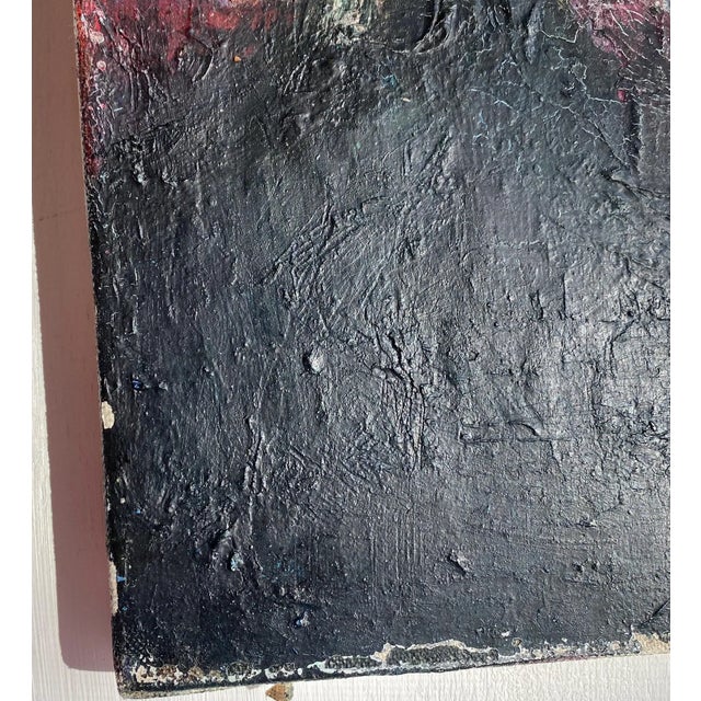 1980s Mid-Century Japanese Modernist Oil Painting "Marionette" by Masaharu Fukui With Inscribed Board For Sale - Image 5 of 15