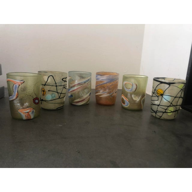 2000s "Murrisa Murano Glass" Glasses- Set of 6 For Sale - Image 11 of 11
